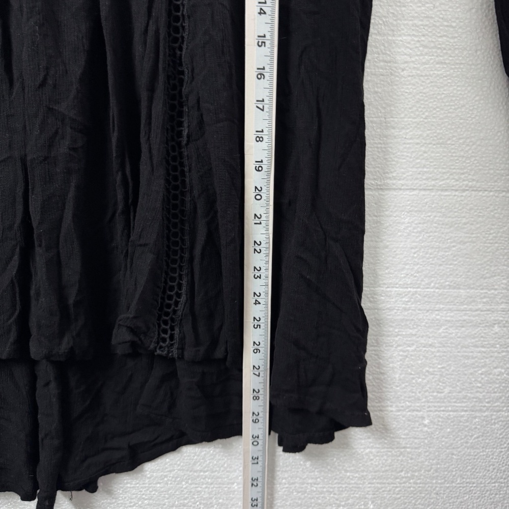 Free People Womens Swingy Lace Tunic Top Blouse Black Small Boho Dark Romantic - Picture 7 of 10